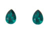 Emerald Silver Earrings with pear-shaped emerald stones