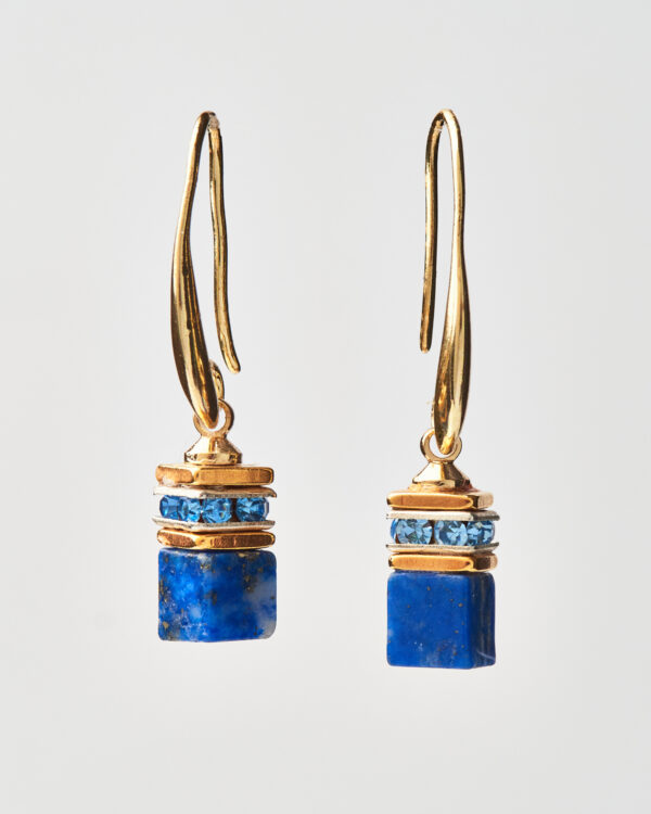 Lapis Lazuli Cube Earrings