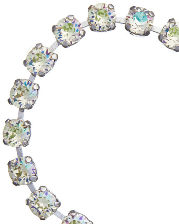 Rhodium Luminus Green Crystal Cupchain Bracelet