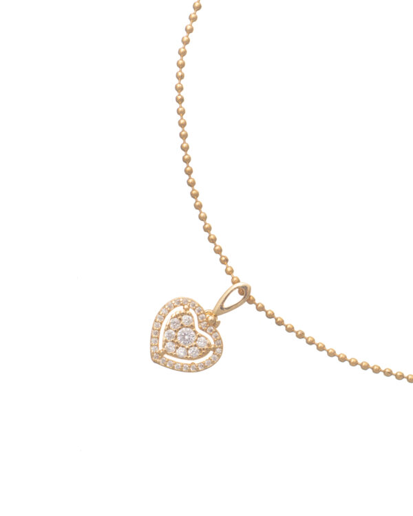 Cubic Zirconia Heart Necklace with Sparkling Pendant