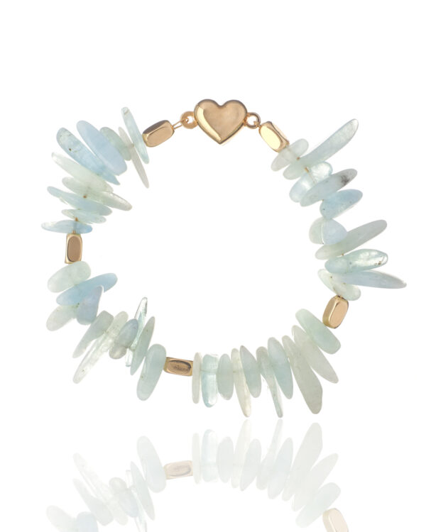Aquamarine Chips Bracelet - Natural Stone Jewelry