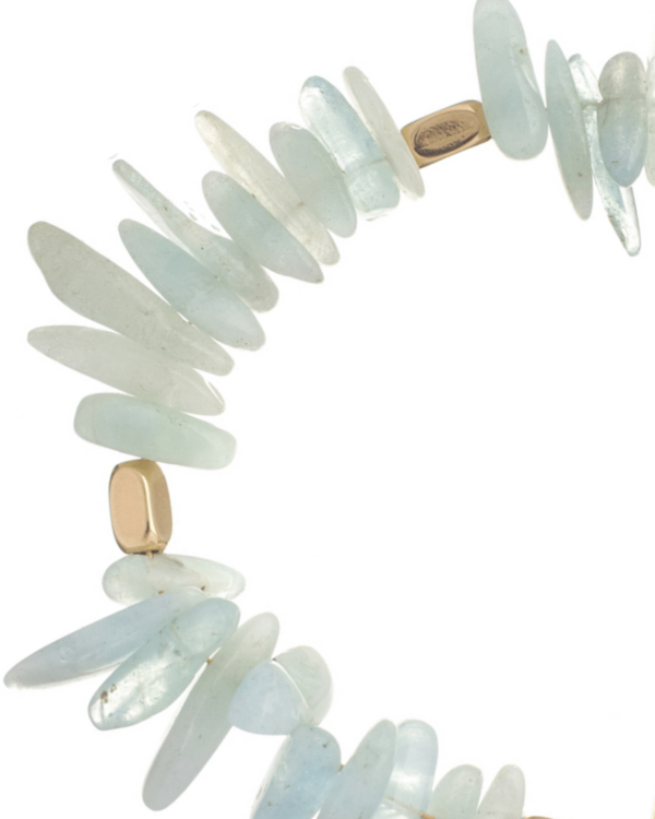 Aquamarine Chips Bracelet - Handmade Gemstone Jewelry