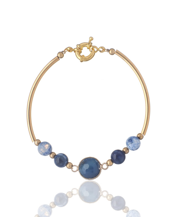 Blue agate motif bracelet