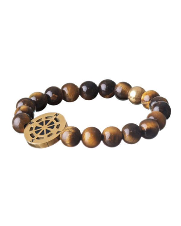 Compass Tiger Eye Bracelet - Navigating Style and Spirituality