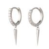 Drops 925 Rhodium Plated Earrings with Sparkling Stones