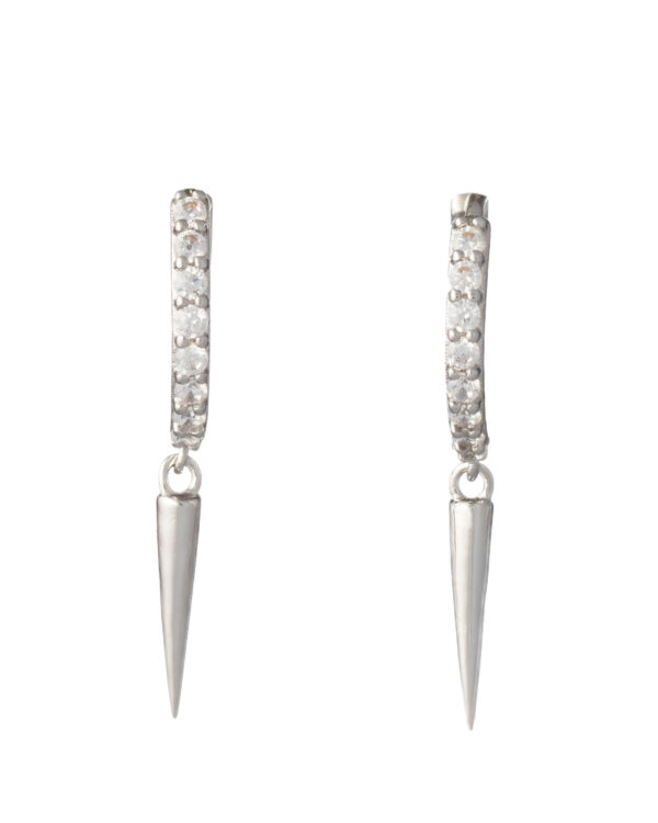 Drops 925 Rhodium Plated Earrings – Sophisticated Pave-Set Crystals