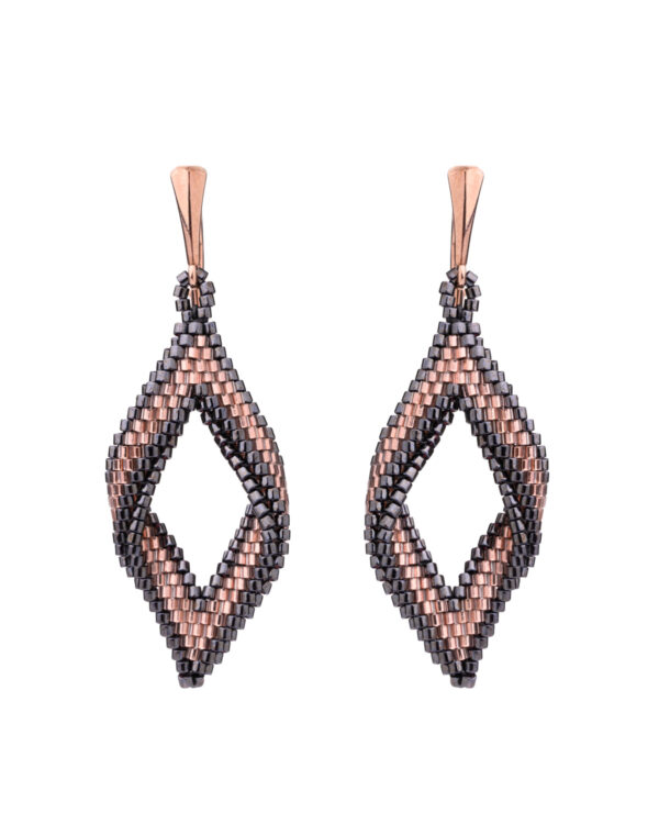 Tiym38417 The Gem Stories Miyuki Peyote Earrings Gunmetal And Rose Copper 2
