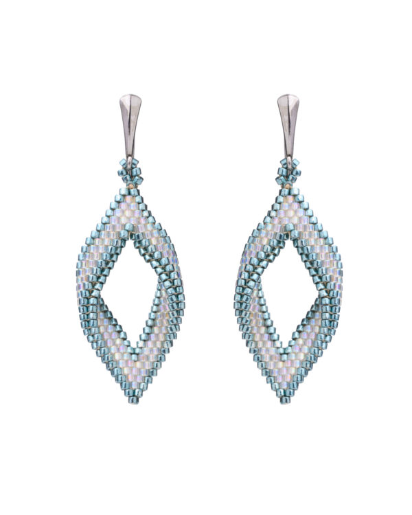 Tiym38419 The Gem Stories Miyuki Peyote Earrings Crystal And Light Blue 2