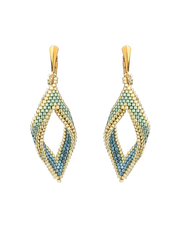 Tiym38427 The Gem Stories Miyuki Peyote Earrings Greenblue 2