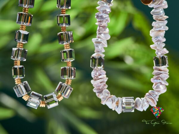 Chic Swarovski Black and Aquamarine Diamond Bracelets