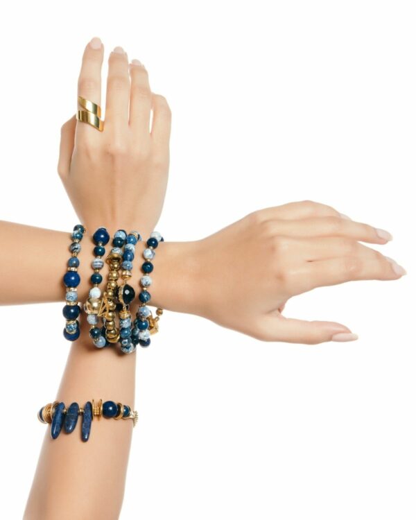 Blue Agate Bracelets - Statement Jewelry for Women