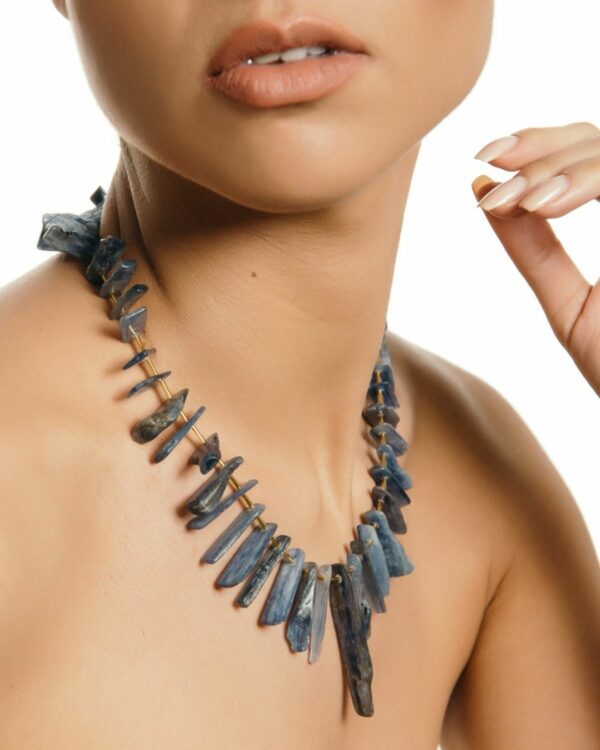 Elegant Blue Jade Sticks Necklace for Women