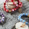 Handcrafted ceramic bracelets with intricate patterns