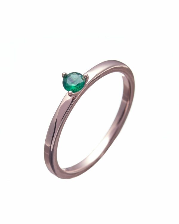 Rose Gold Jewelry with Green Crystal