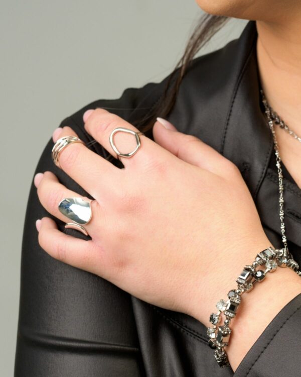 925 Sterling Silver Rings Rhodium Plated Elegant Jewelry
