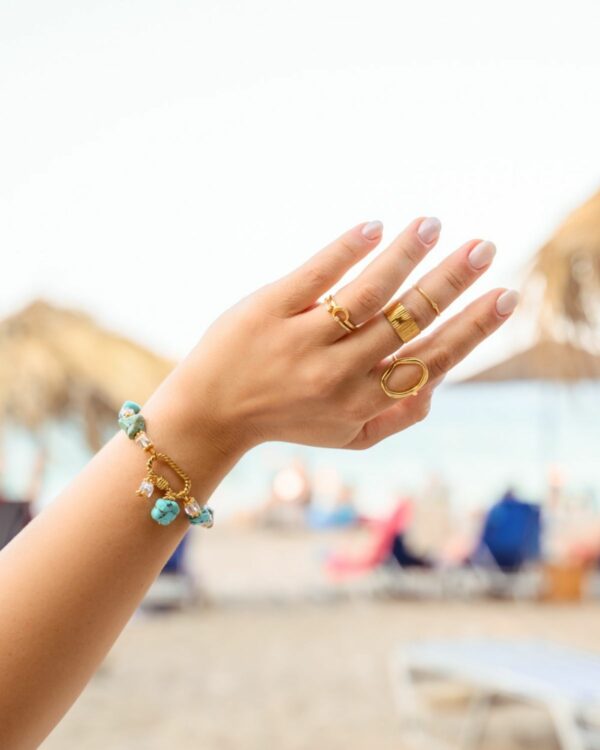 Turquoise Bracelet with locket element featuring elegant turquoise stones and a functional locket