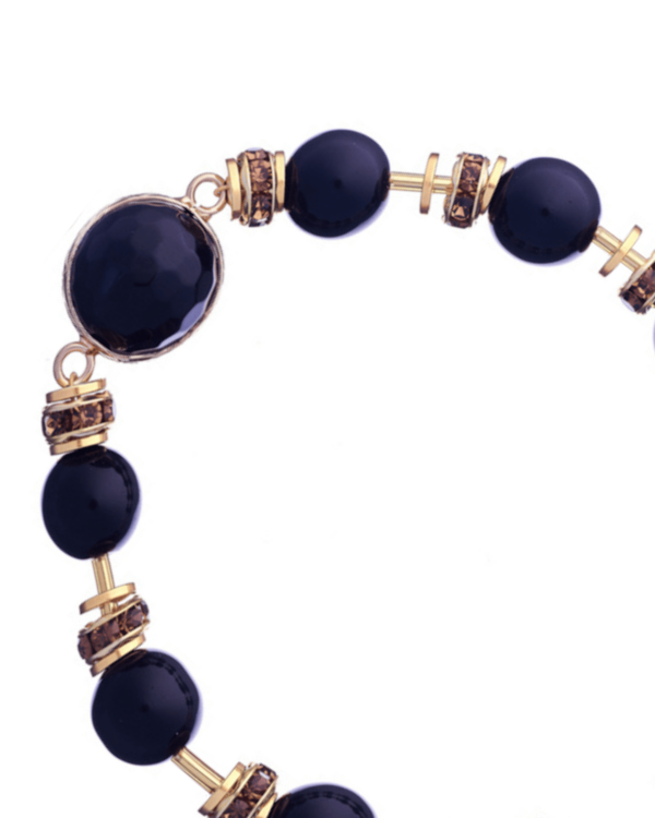 Agate Bracelet with Swarovski Rondelle Beads - Luxury Fashion Accessory