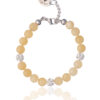 Citrine bracelet adorned with Preciosa crystal balls - Rhodium Jewelry