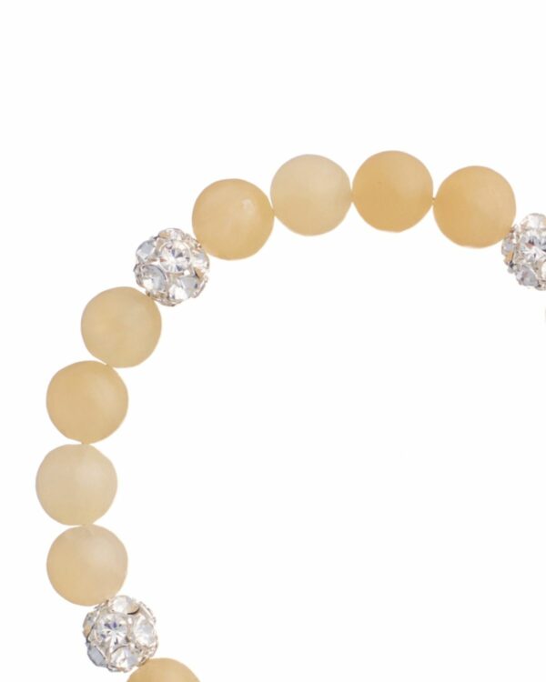 Citrine gemstone bracelet featuring Rhodium finish & Preciosa crystals