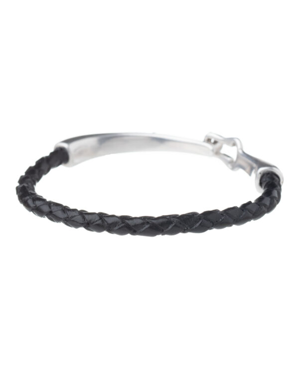 Half Black Braid Leather Bracelet