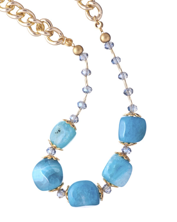Light Blue Agate Necklace - Fashion Accessory