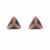 Triangle Miyuki Leverback Earrings Rose and Black