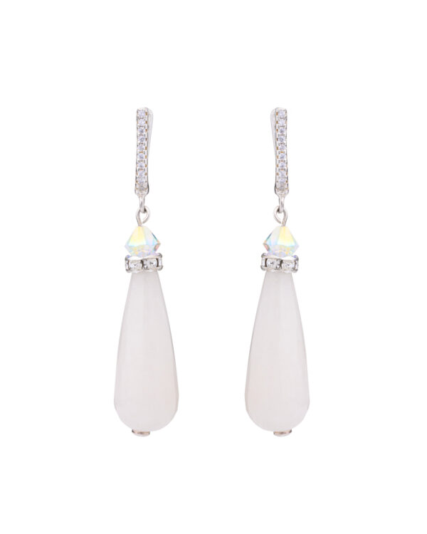 W6w534049 The Gem Stories Drop Silver Earrings–ivory Color–cubic Zirconia Leverback 2