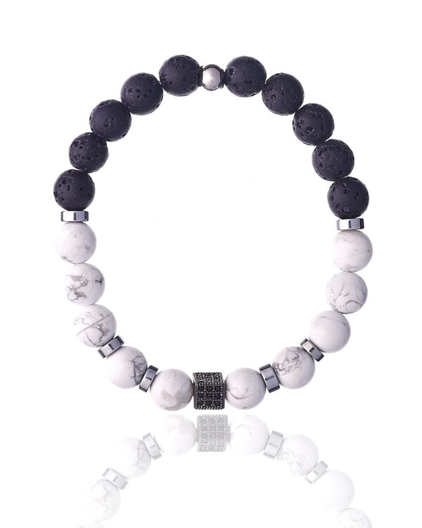 Men Bracelet with Rhinestone Cube