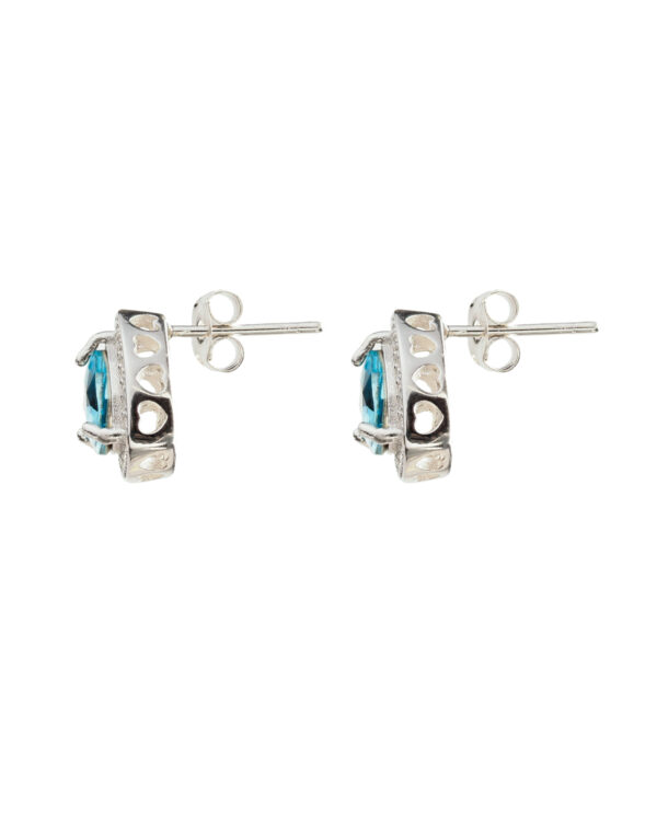 Trilliant Aquamarine Silver Earrings