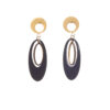 Stainless Steel Bi-Color Earrings in Black and Gold