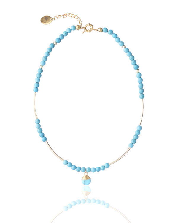 Turquoise Necklace With Element featuring intricate design