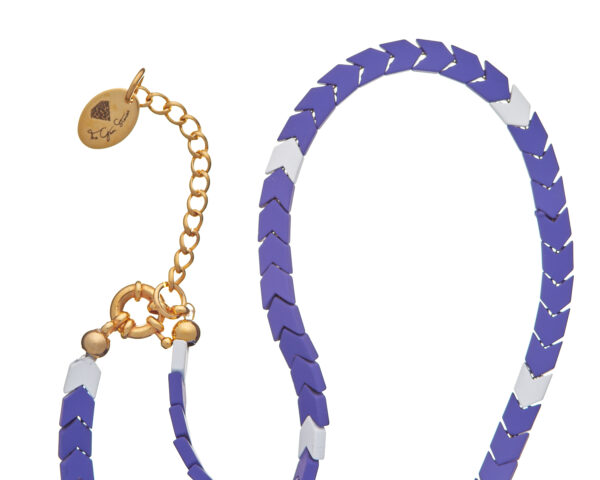 Purple White Arrow Hematite Necklace
