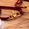 Suede Bracelet with Flame Heart - Stylish accessory for a bold statement.