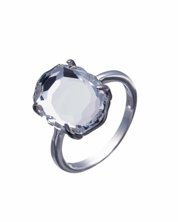 Crystal Silver Night Baroque Ring - Rhodium: Shimmering elegance for any occasion