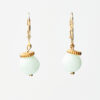 Light Blue Jade Earrings with Gold Rope Detail