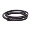 Leather Wristband Bracelet in Black