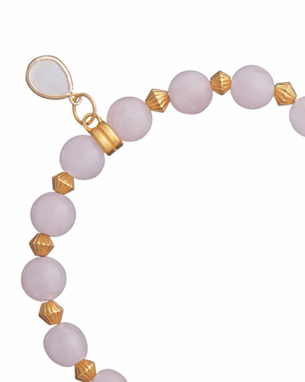 Rose Quartz Bracelet with Element - Gemstone Charm Bracelet