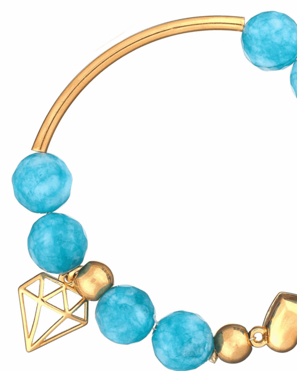 Vivid Blue Jade Bracelet - Handcrafted Beauty