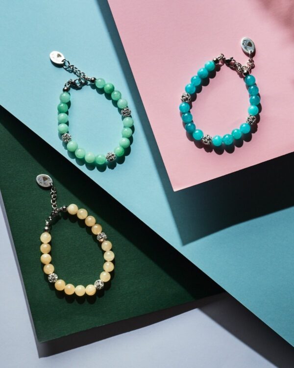 Handcrafted Turquoise Jade Bracelet with Preciosa Crystals