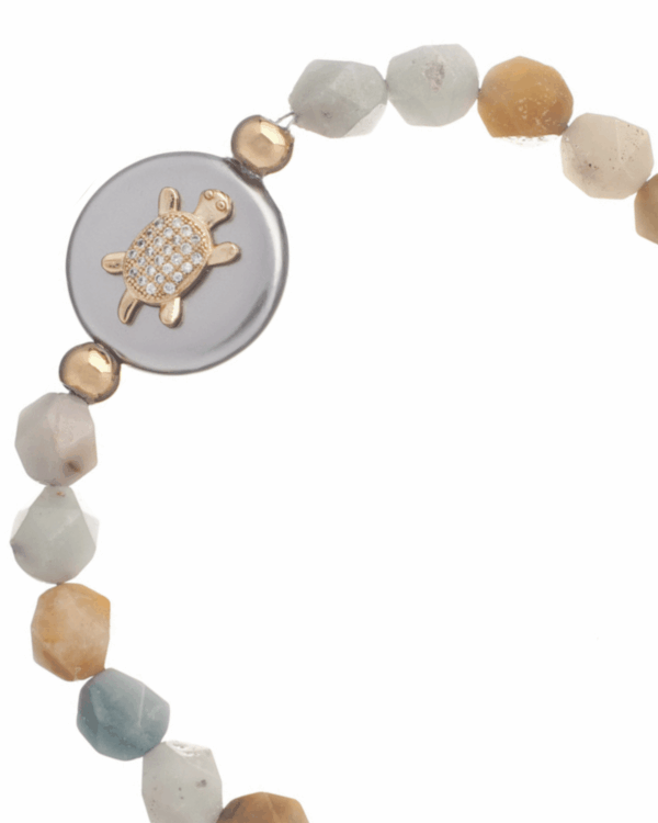 Turtle Charm Amazorite Bracelet