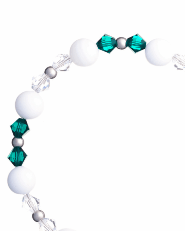 Coral Emerald Bracelet - Swarovski Crystals for Radiant Charm