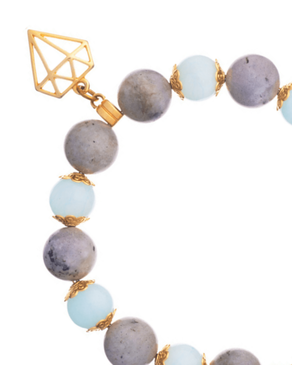 Candlestick and jade bracelet with diamond embellishment