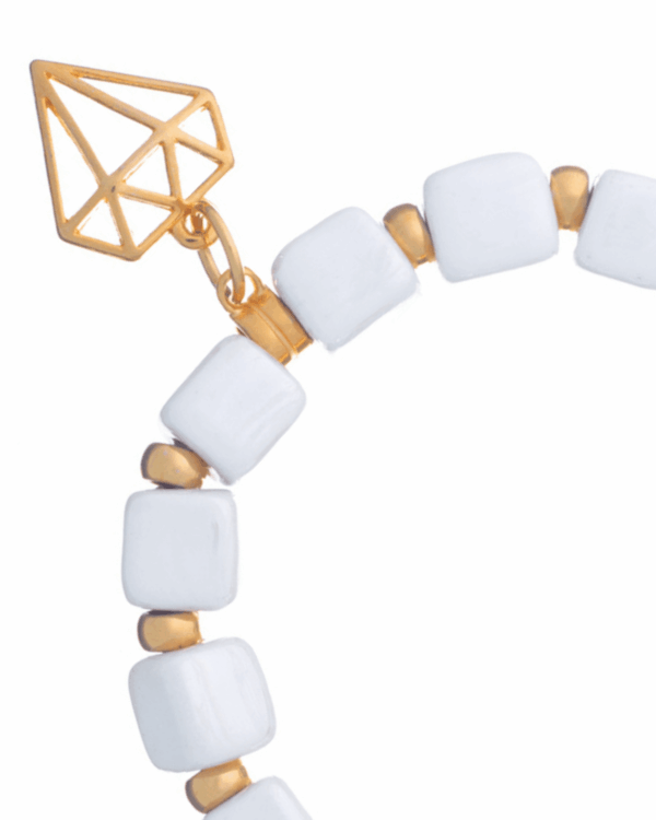 White ceramic bracelet with delicate details