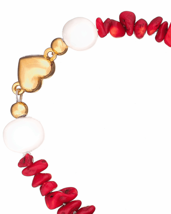 Handcrafted Red Chips Bracelet with natural stones