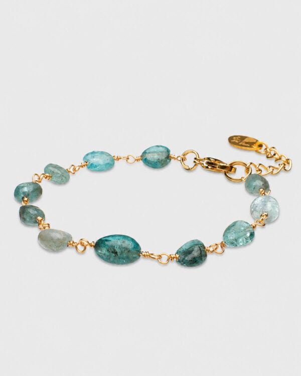 Light Green Apatite Bracelet featuring natural apatite stones in a delicate design