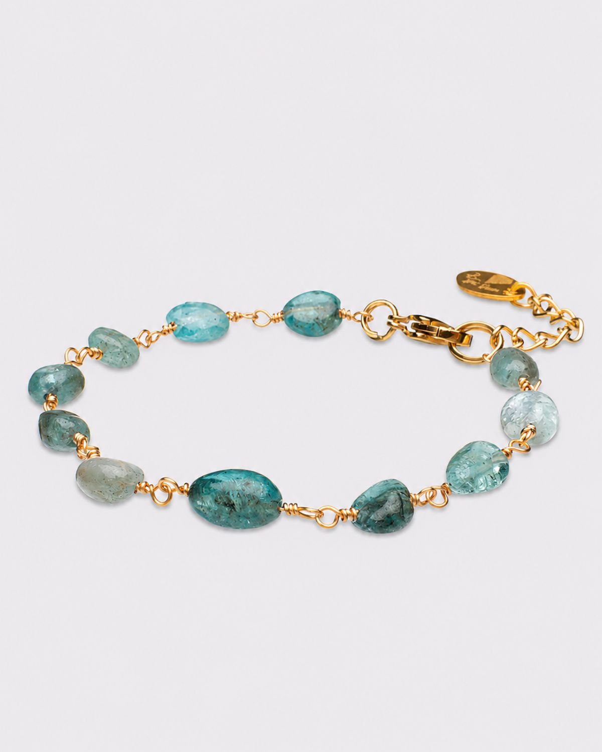 Light Green Apatite Bracelet Light Green Apatite Bracelet featuring natural apatite stones in a delicate design