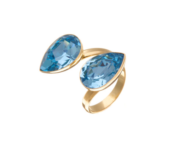 Aquamarine Ignite Ring with Elegant Silver Band