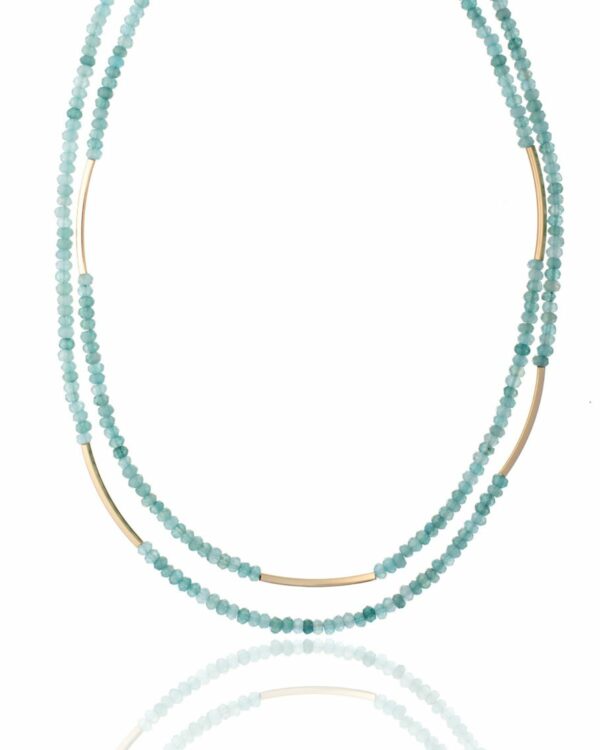 Beautiful double strand light green jade necklace