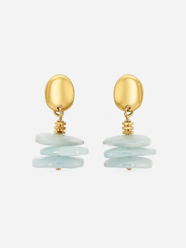 Aquamarine chips earrings handmade gemstone jewelry by The Gem Stories