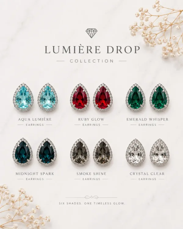 Elegant Lumiere drop earrings by The Gem Stories